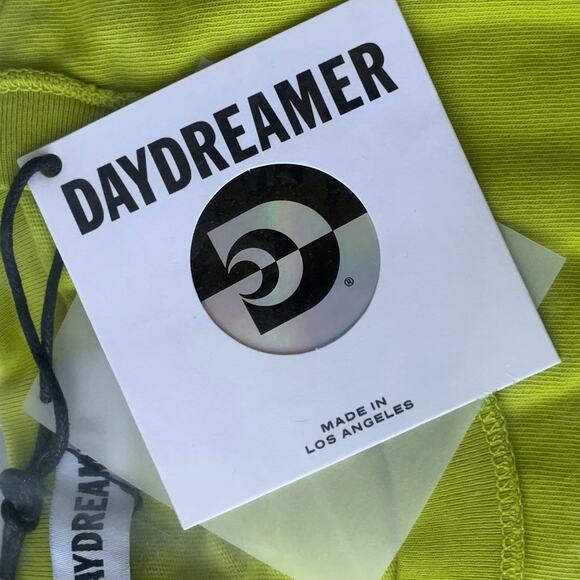 NWT DAYDREAMER The Cut Rhinestones Reverse GF Tee in Sour Apple Green - Picture 9 of 10